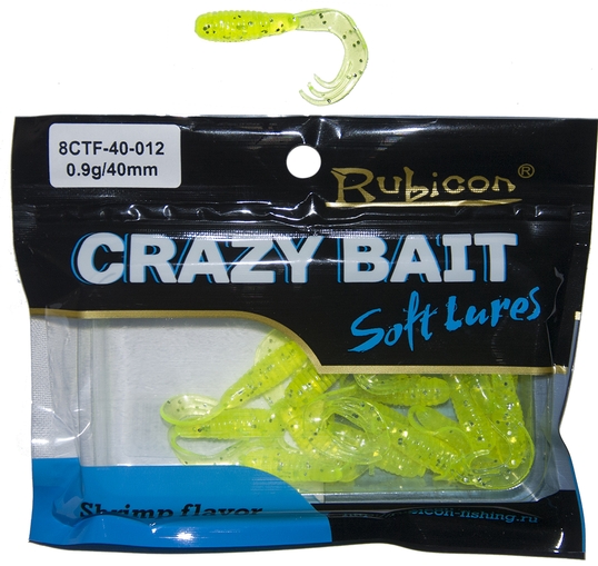Съедобная силиконовая приманка RUBICON Crazy Bait CTF 0.9g, 40mm, цвет 012 (16 шт)
