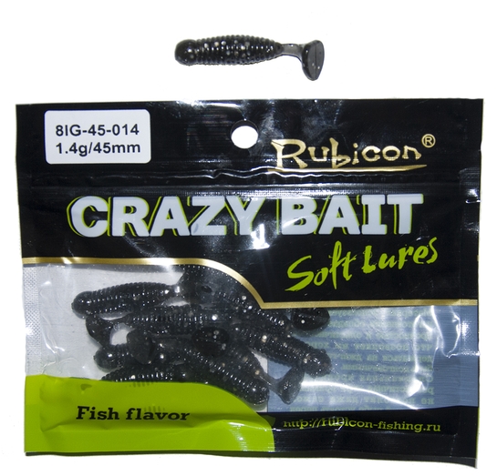Съедобная силиконовая приманка RUBICON Crazy Bait IG 1.4g, 45mm, цвет 014 (12 шт)