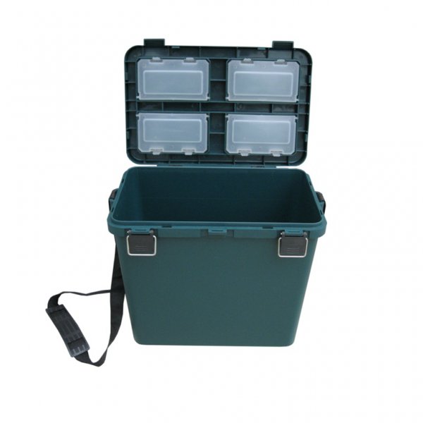 Ящик зимний односекционный, пластиковый 380х320х260 см 19 л, зеленый