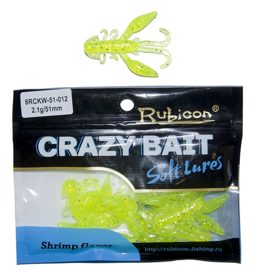Съедобная силиконовая приманка RUBICON Crazy Bait RCKW 2.1g, 51mm, цвет 012 (10 шт)