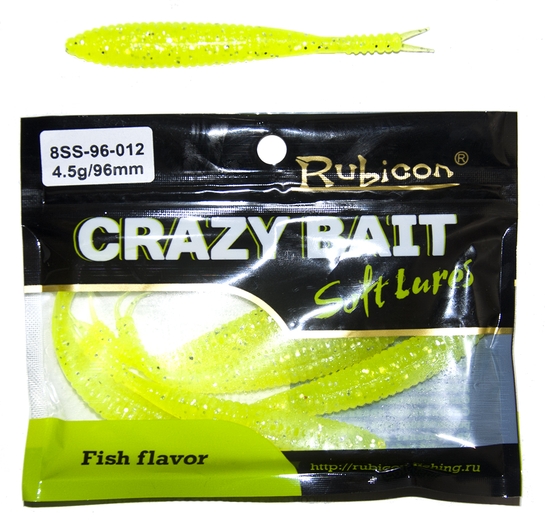 Съедобная силиконовая приманка RUBICON Crazy Bait SS 4.5g, 96mm, цвет 012 (6 шт)