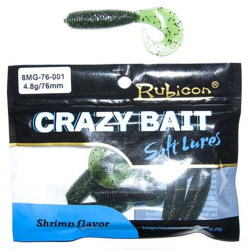 Съедобная силиконовая приманка RUBICON Crazy Bait MG 4.8g, 76mm, цвет 001 (6 шт)