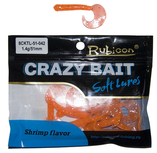 Съедобная силиконовая приманка RUBICON Crazy Bait CKTL 1.4g, 51mm, цвет 042 (10 шт)