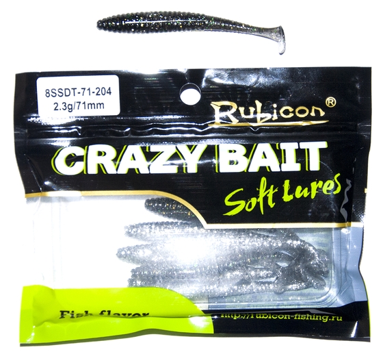 Съедобная силиконовая приманка RUBICON Crazy Bait SSDT 2.3g, 71mm, цвет 204 (8 шт)