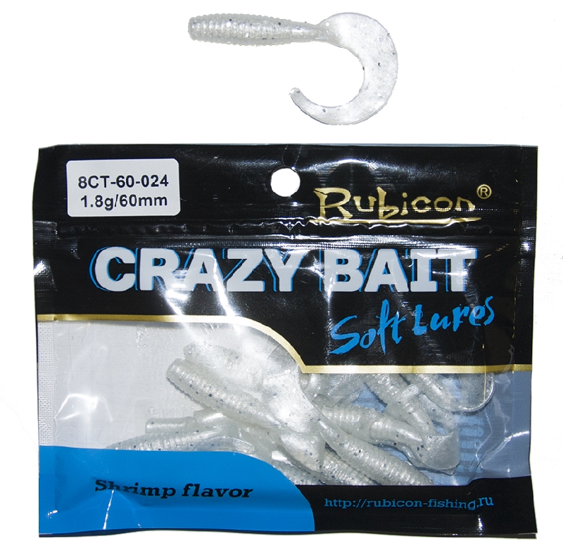 Съедобная силиконовая приманка RUBICON Crazy Bait CT 1.8g, 60mm, цвет 024 (10 шт)