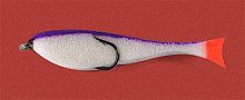 Рыба поролоновая с двойным кр.  7см бело-фиолет