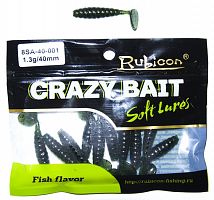 Съедобная силиконовая приманка RUBICON Crazy Bait SA 1.3g, 40mm, цвет 001 (12 шт)