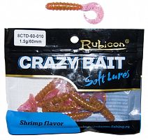 Съедобная силиконовая приманка RUBICON Crazy Bait CTD 1.5g, 60mm, цвет 010 (10 шт)