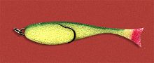 Рыба поролоновая с двойным кр.  6см желто-зелен