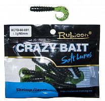 Съедобная силиконовая приманка RUBICON Crazy Bait CTD 1.5g, 60mm, цвет 001 (10 шт)