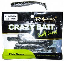 Съедобная силиконовая приманка RUBICON Crazy Bait LJ 3g, 79mm, цвет 204 (8 шт)
