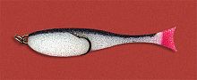 Рыба поролоновая с двойным кр.  6см бело-черн