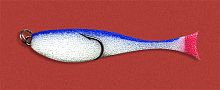 Рыба поролоновая с двойным кр.  6см бело-син