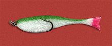 Рыба поролоновая с двойным кр. 10см бело-зелен
